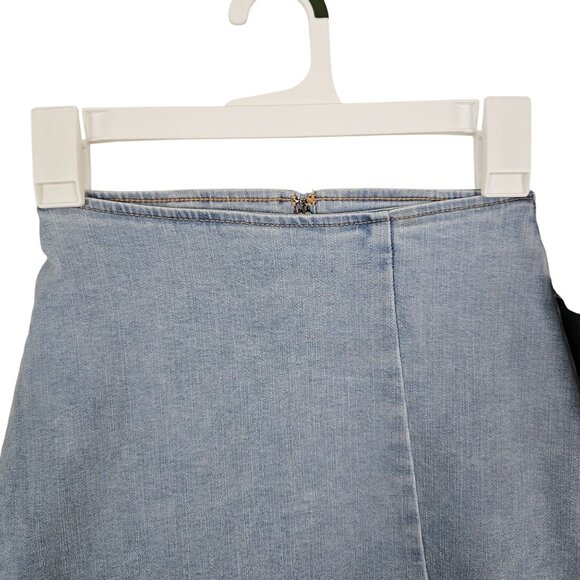 Womens Juniors Wild Fable Light Wash Denim Mini Skirt Front Slit Size 00 Casual - Picture 5 of 11